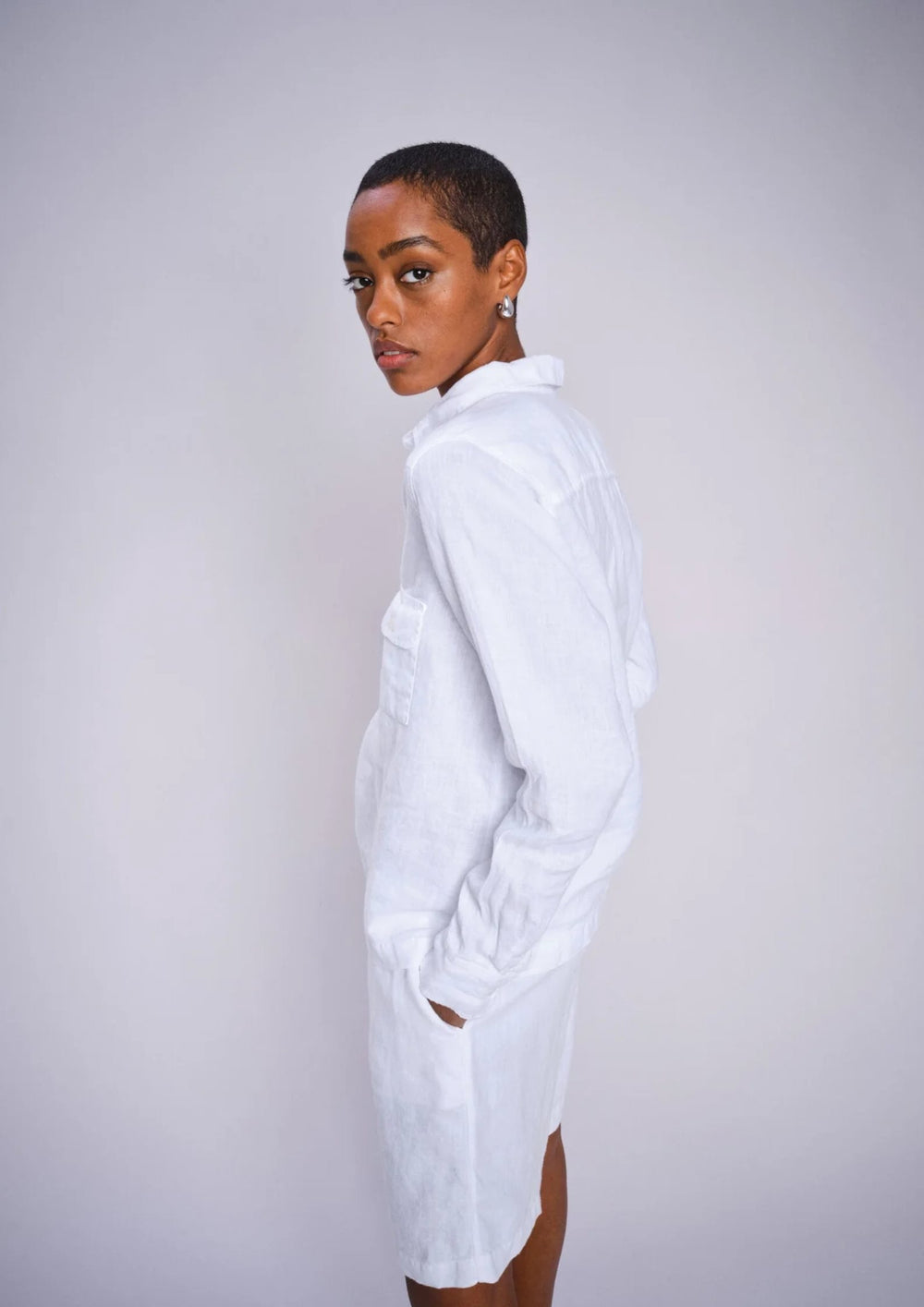 Mos Mosh - Enna Linen - Pocket Blouse - White