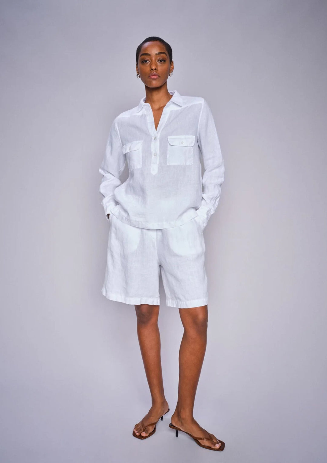 Mos Mosh - Enna Linen - Pocket Blouse - White