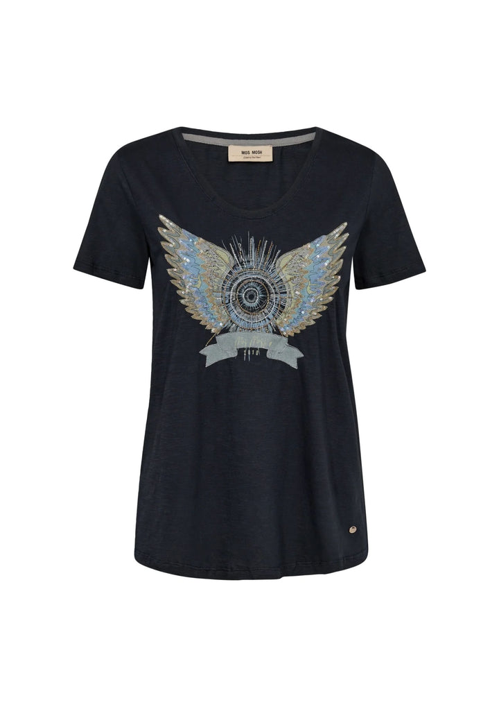 Mos Mosh - Gethi Deco T-shirt - Salute Navy