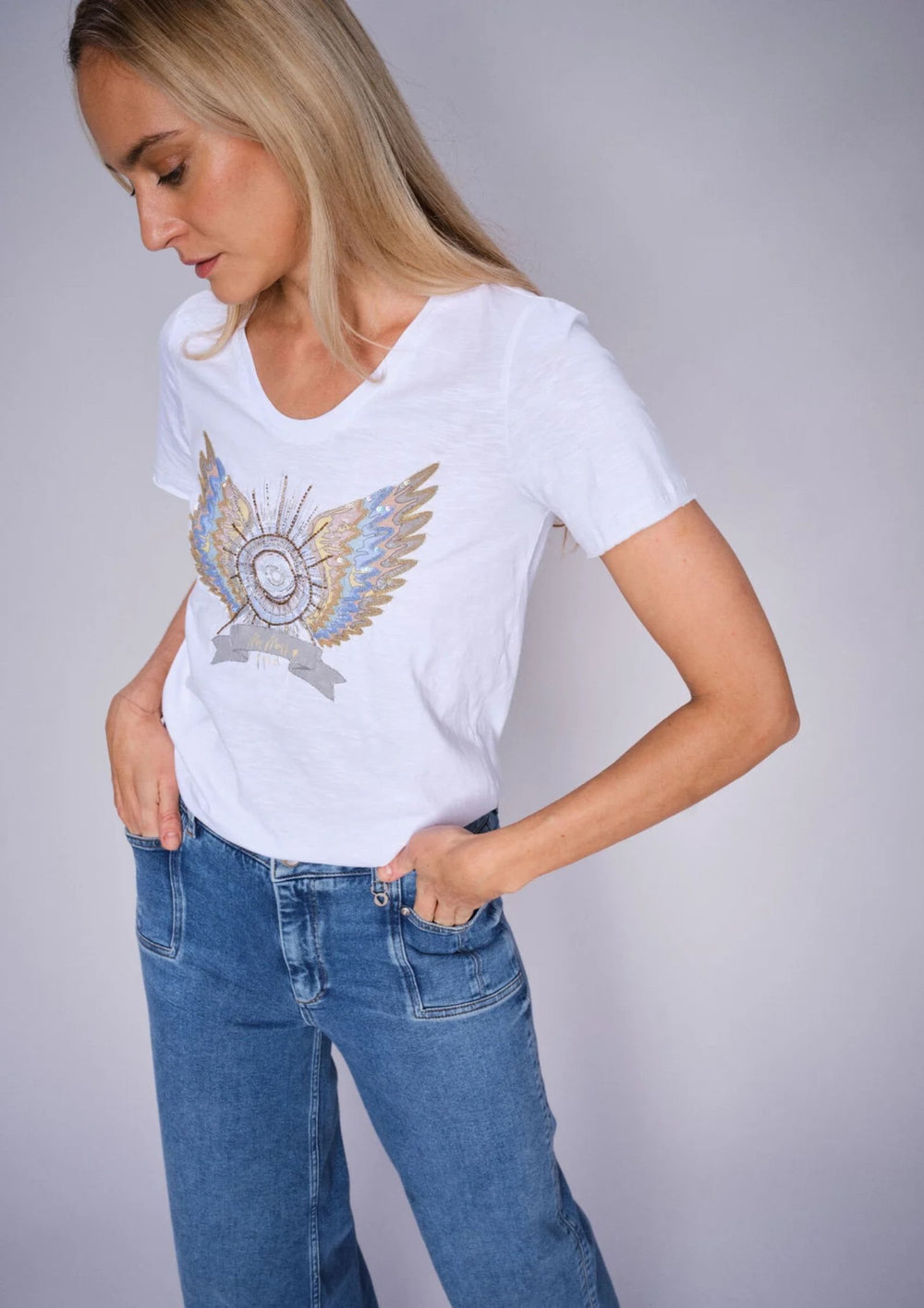 Mos Mosh - Gethi Deco T-shirt - White