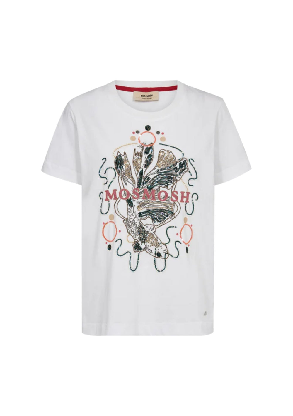 Mos Mosh - Hallin O-SS Deco T-shirt - White