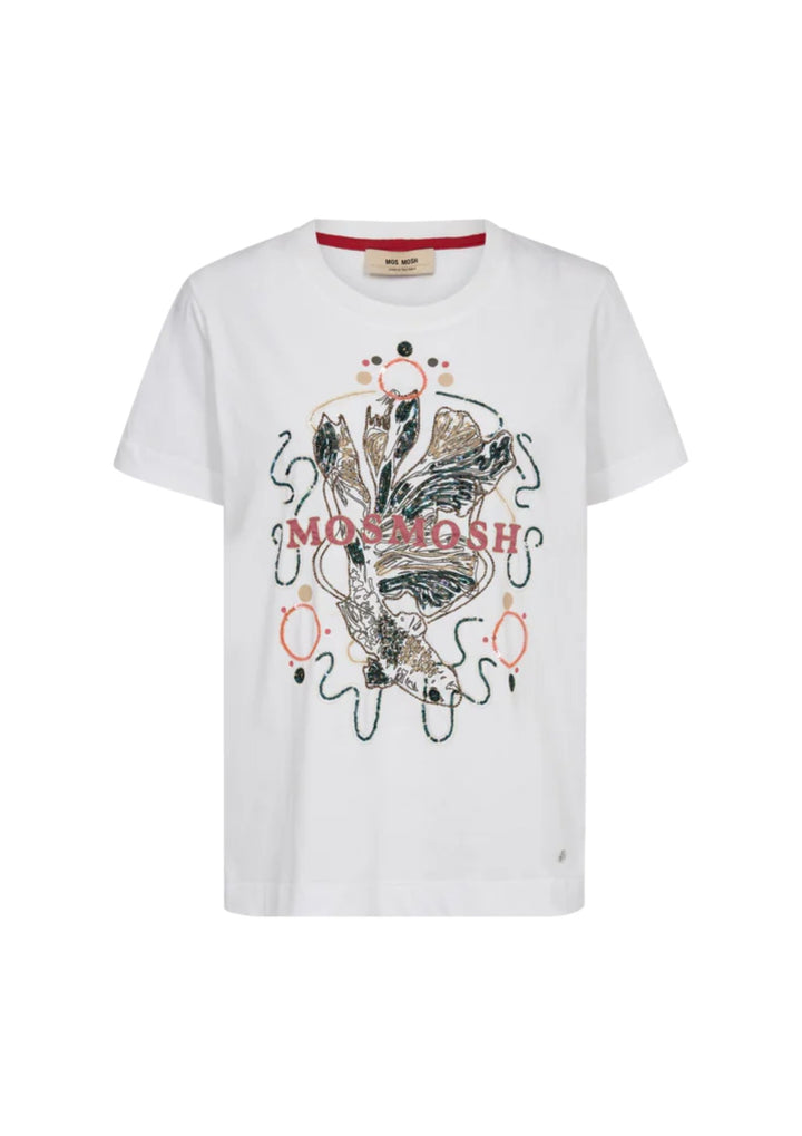 Mos Mosh - Hallin O-SS Deco T-shirt - White
