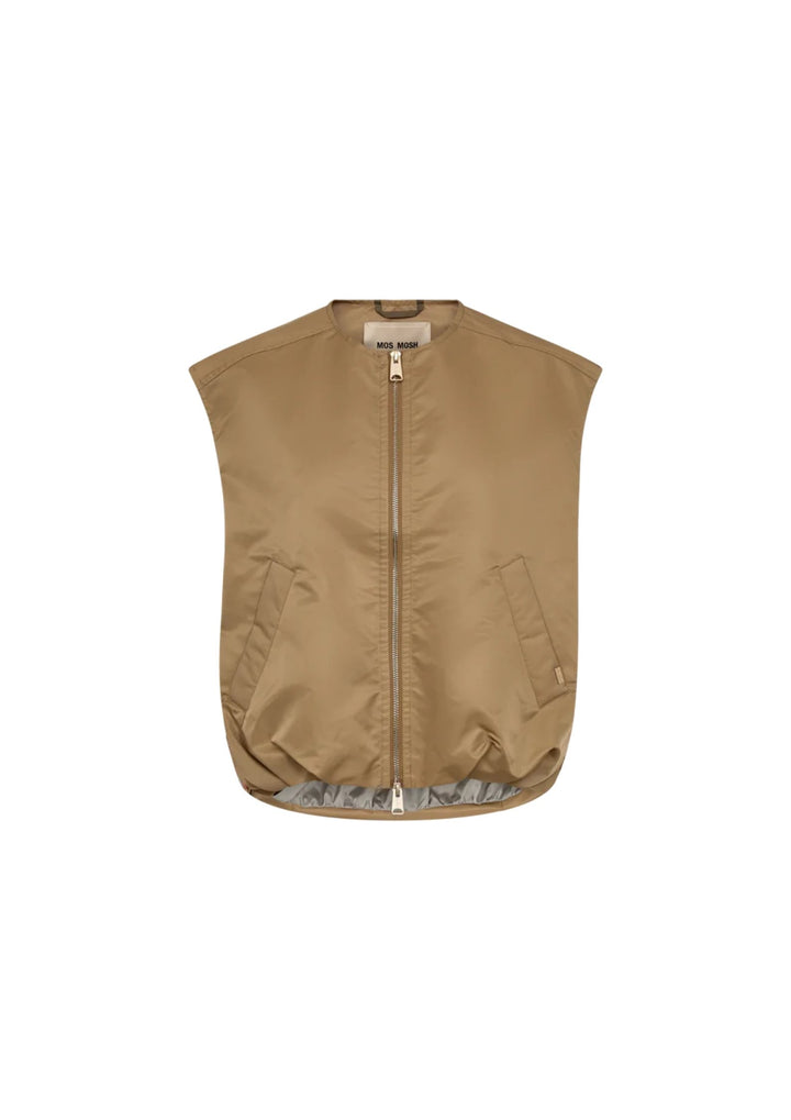 Mos Mosh - Kura Solid Waistcoat - Sesame