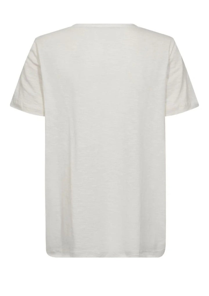 Mos Mosh - Loren O-SS - Embroidery Tee - Ecru
