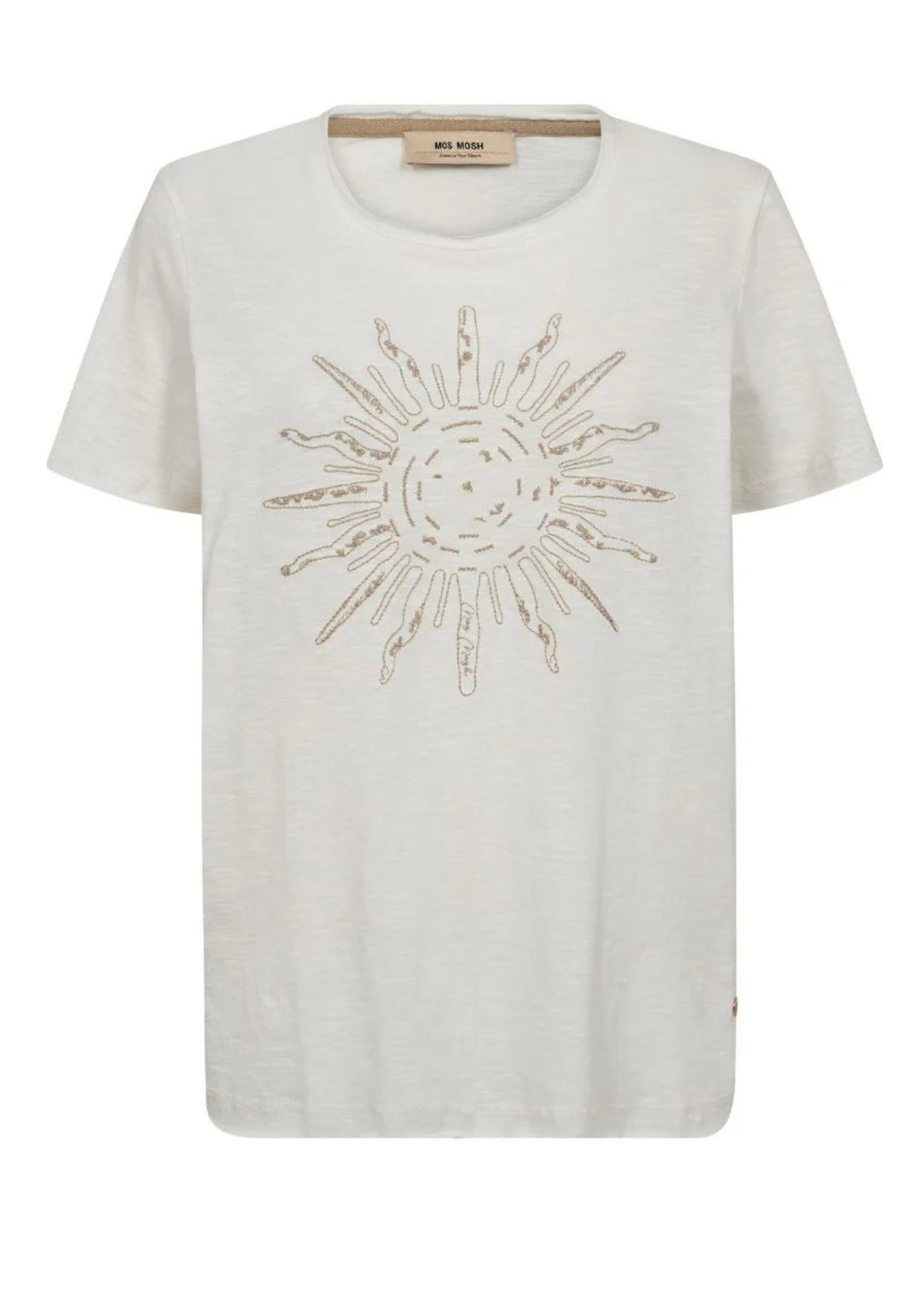 Mos Mosh - Loren O-SS - Embroidery Tee - Ecru