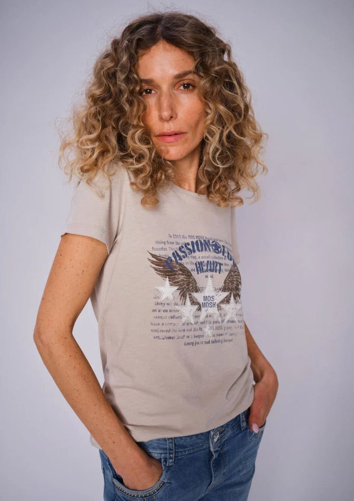 Mos Mosh - MM Zibby o.ss Tee - Feather Grey