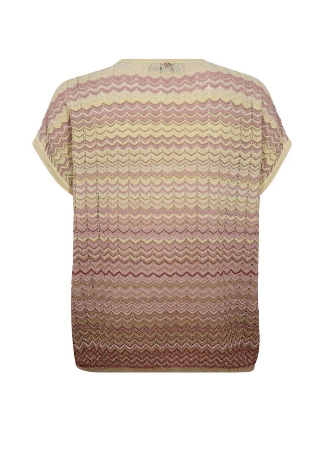 Mos Mosh - Shani Zig Zag - V-neck Strik - Powder Pink