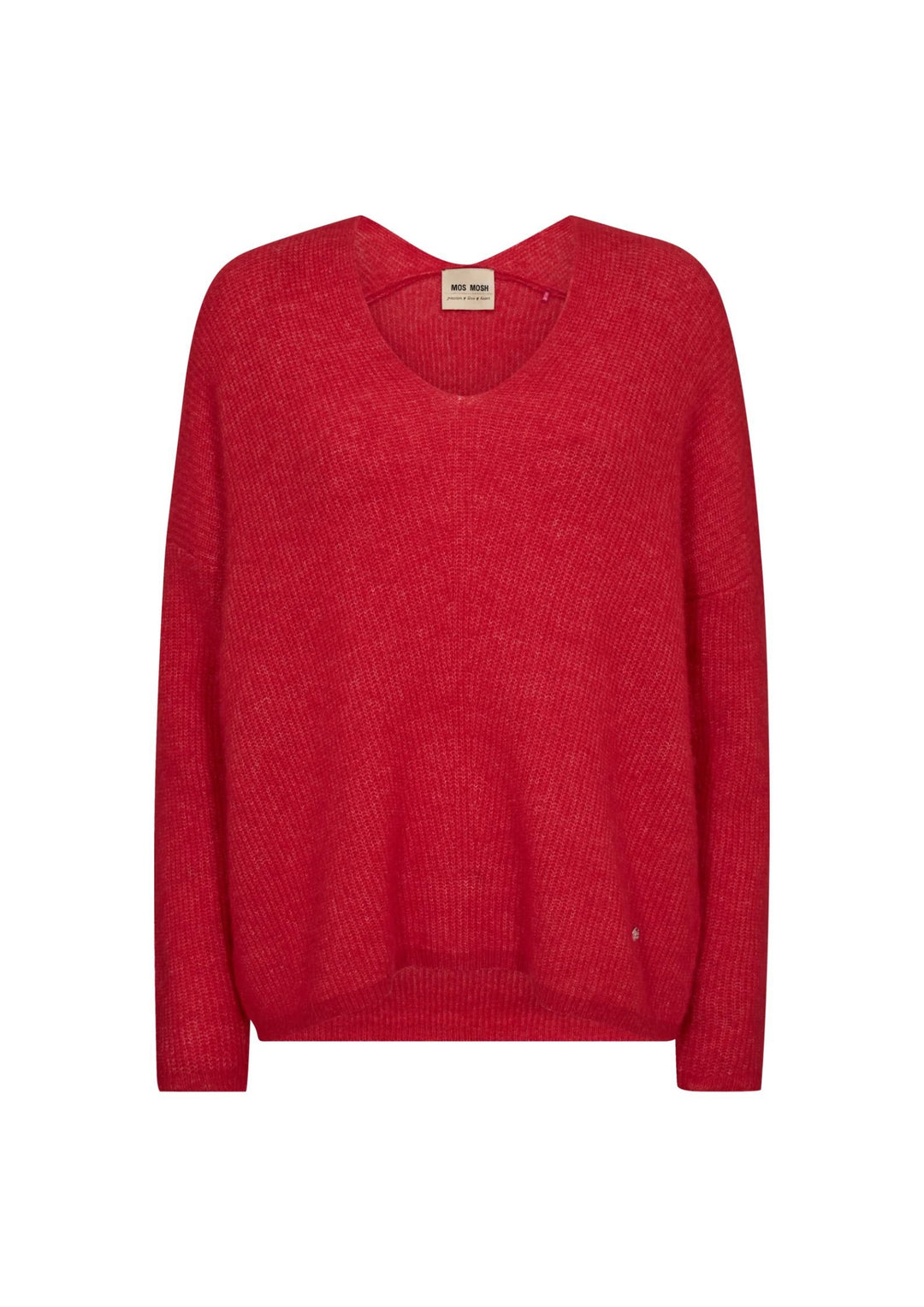 Mos Mosh - Thora - V-neck Strik - Chinese Red
