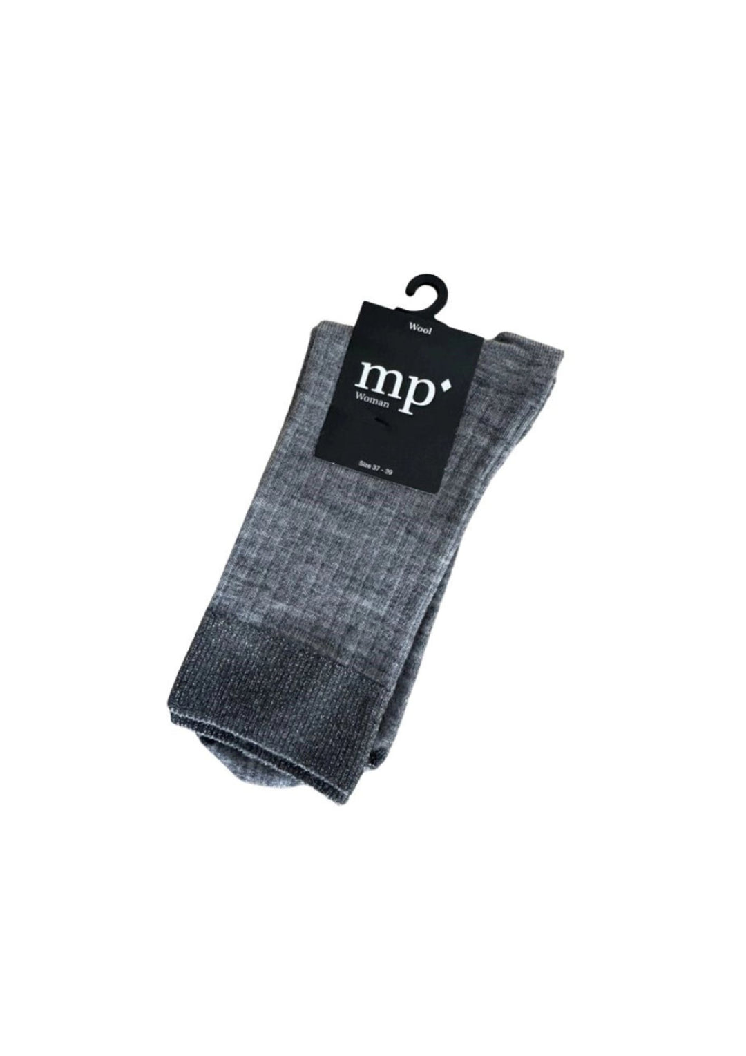 Mp Denmark - Erina Wool Rib Strømper - Dark Grey Melange