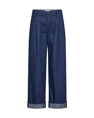 Mos Mosh - Serit Stripe Bukser - Dark Blue
