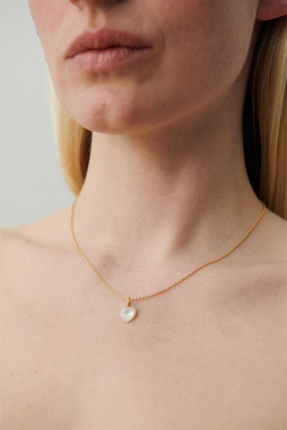 Pernille Corydon - Ocean Heart Halskæde - Guld - Adj 40-45 cm