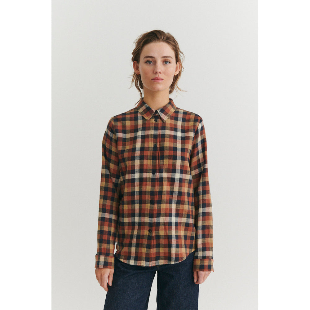 Basic Apparel – Nalli Skjorte Lang – Skycaption/Tortoise shell – billede 2