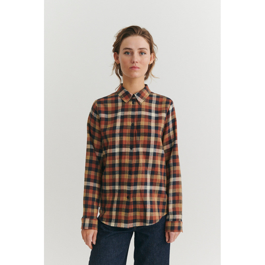 Basic Apparel – Nalli Skjorte Lang – Skycaption/Tortoise shell – billede 2