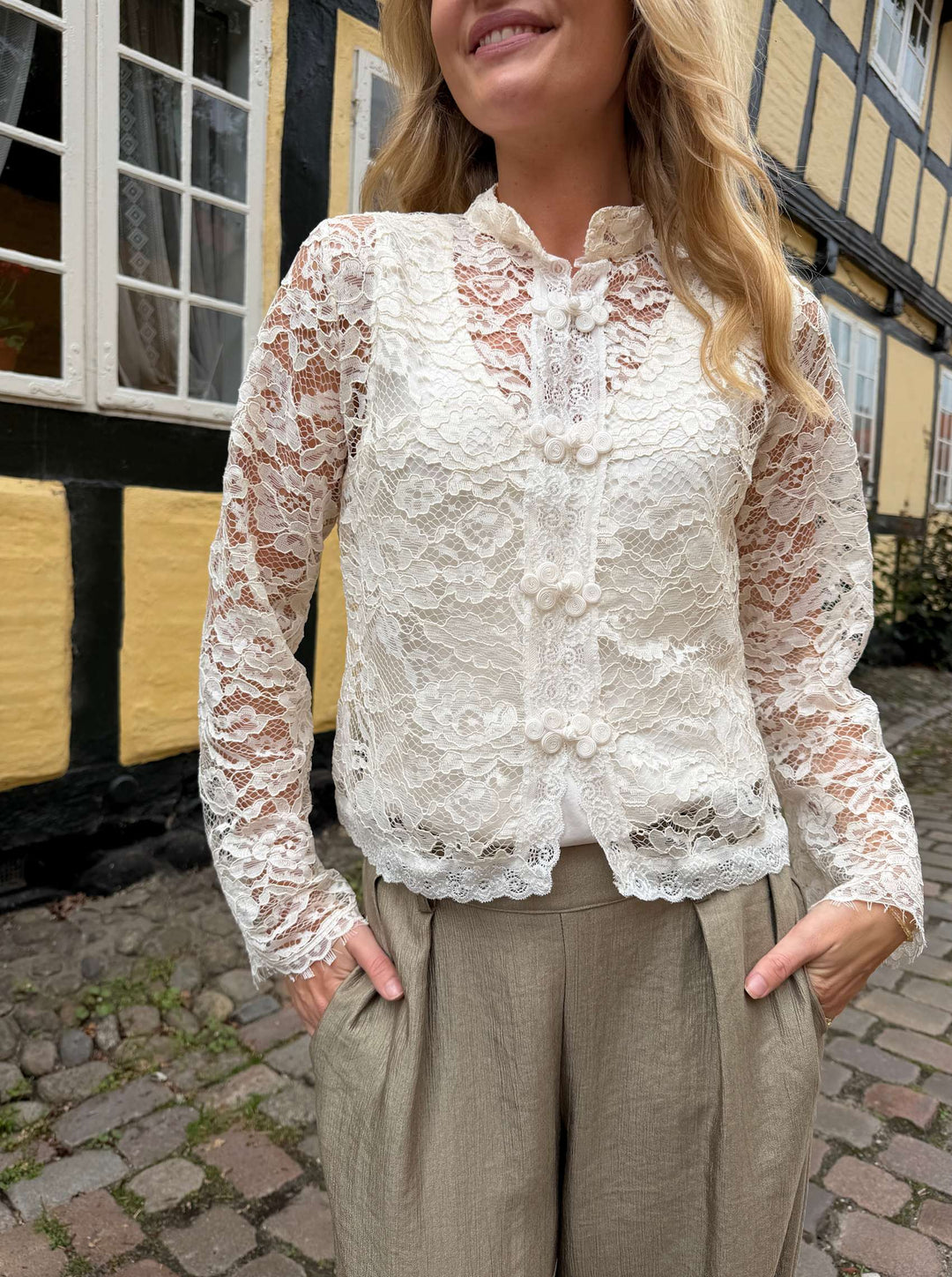 Black Colour - Napoleon Shirt - Off White