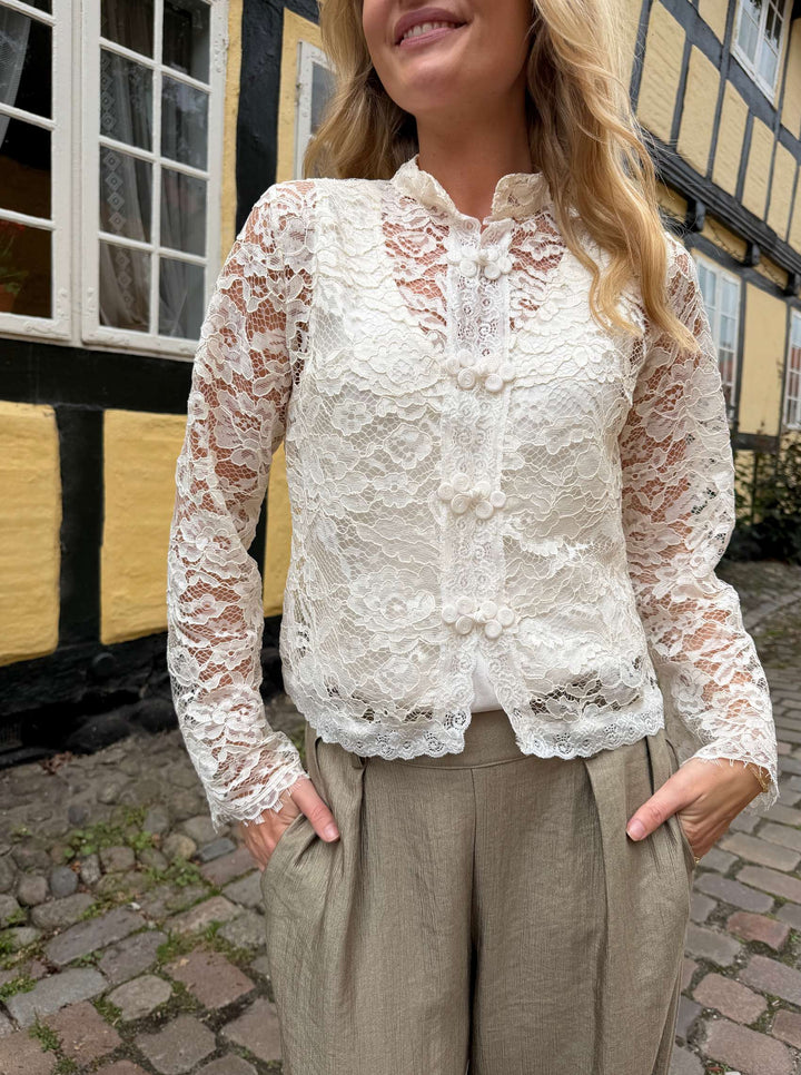 Black Colour - Napoleon Shirt - Off White