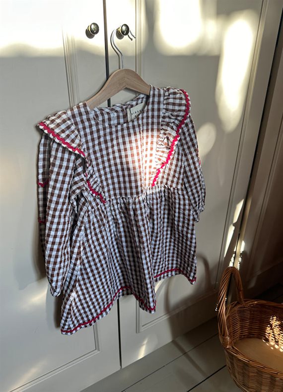 Sissel Edelbo - Nanette MINI Kjole - Brown Checks