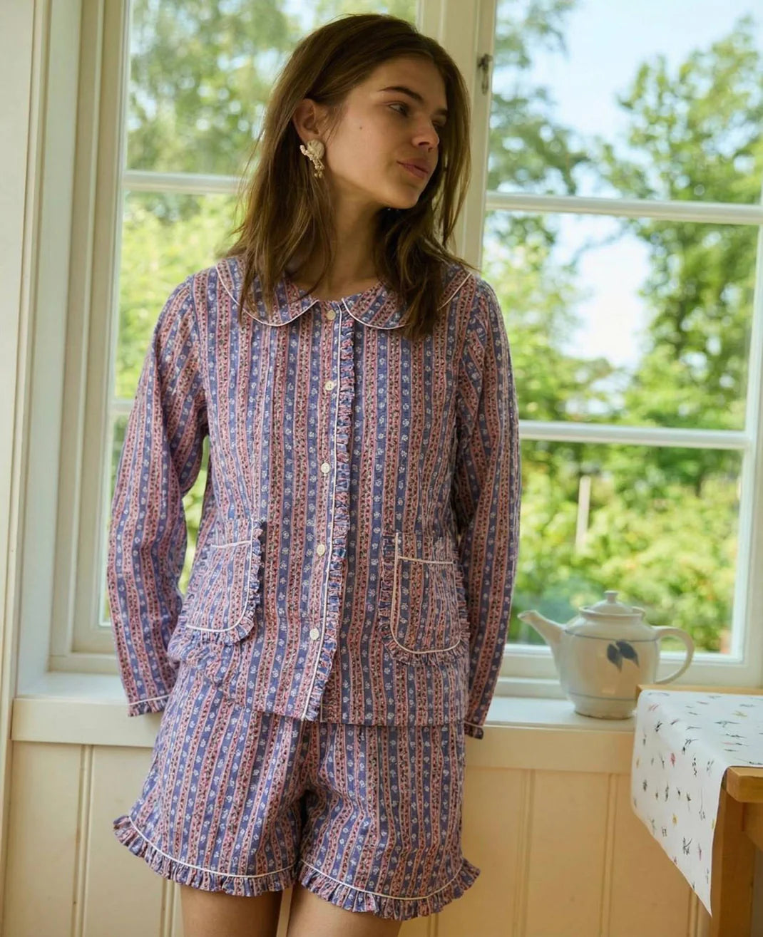 Sissel Edelbo - Nuvena Pyjamas sæt - Blue Stripes
