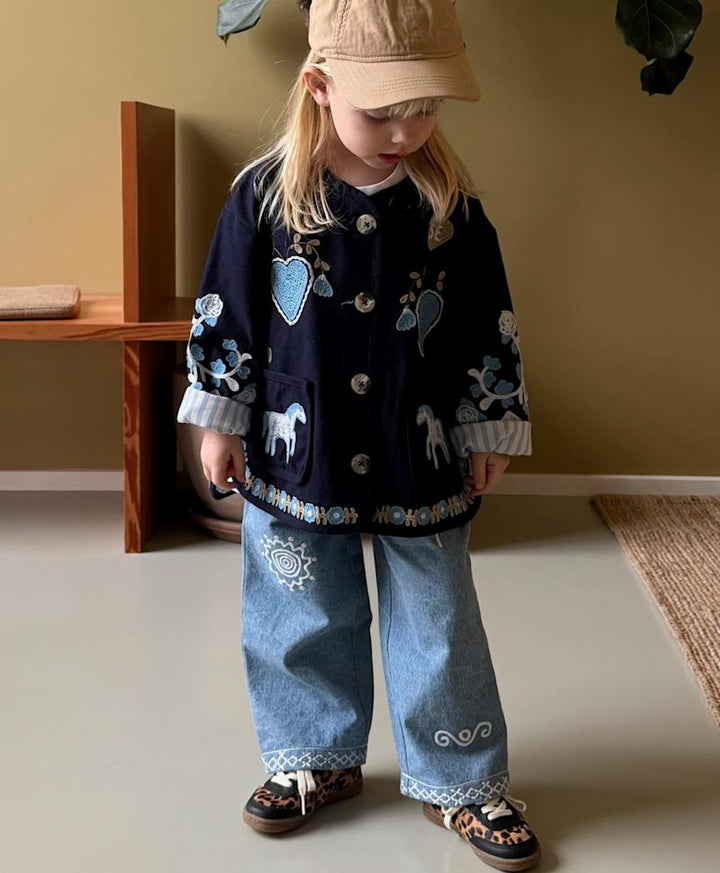 Sissel Edelbo -Maggie Mini Jakke - Navy Horses