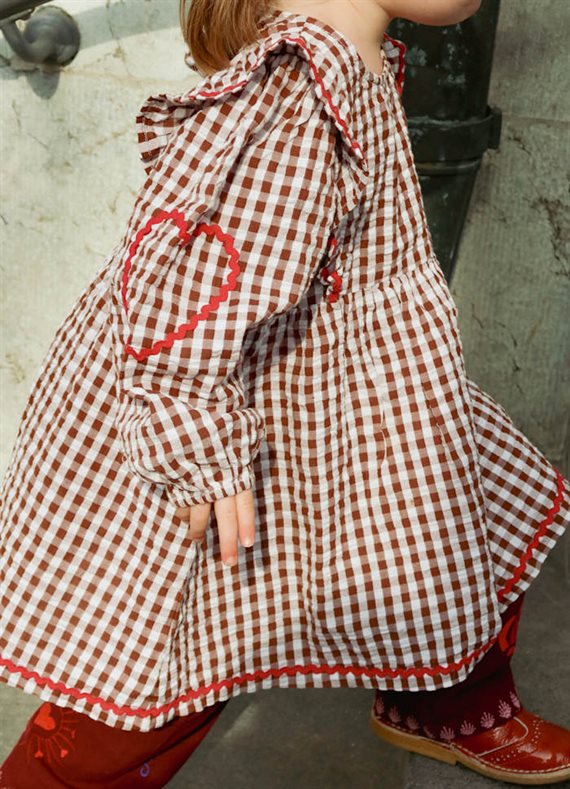 Sissel Edelbo - Nanette MINI Kjole - Brown Checks