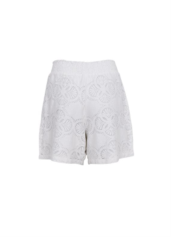Black Colour - Milos Lace Shorts - Off White