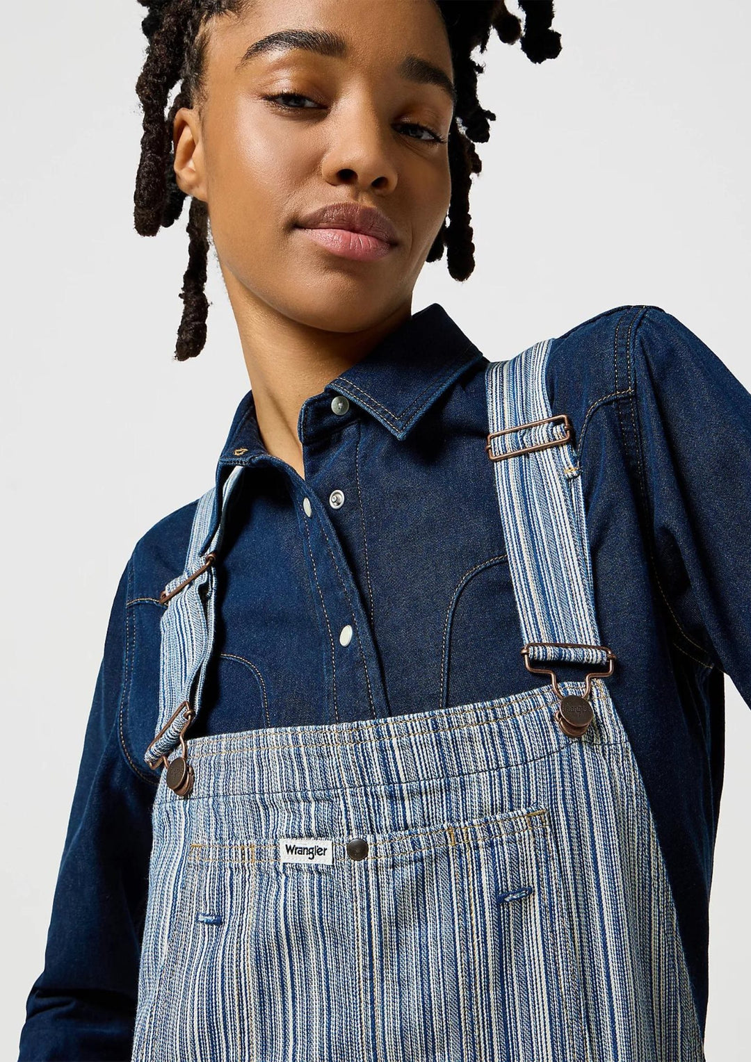 Wrangler  - Straight Leg Bib Dark Pins
