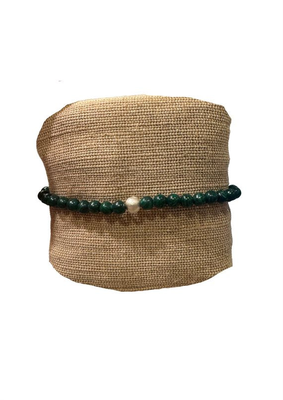 With Love Darling - Uendelighed - Malakit Unisex - Sølv Perle - Armbånd