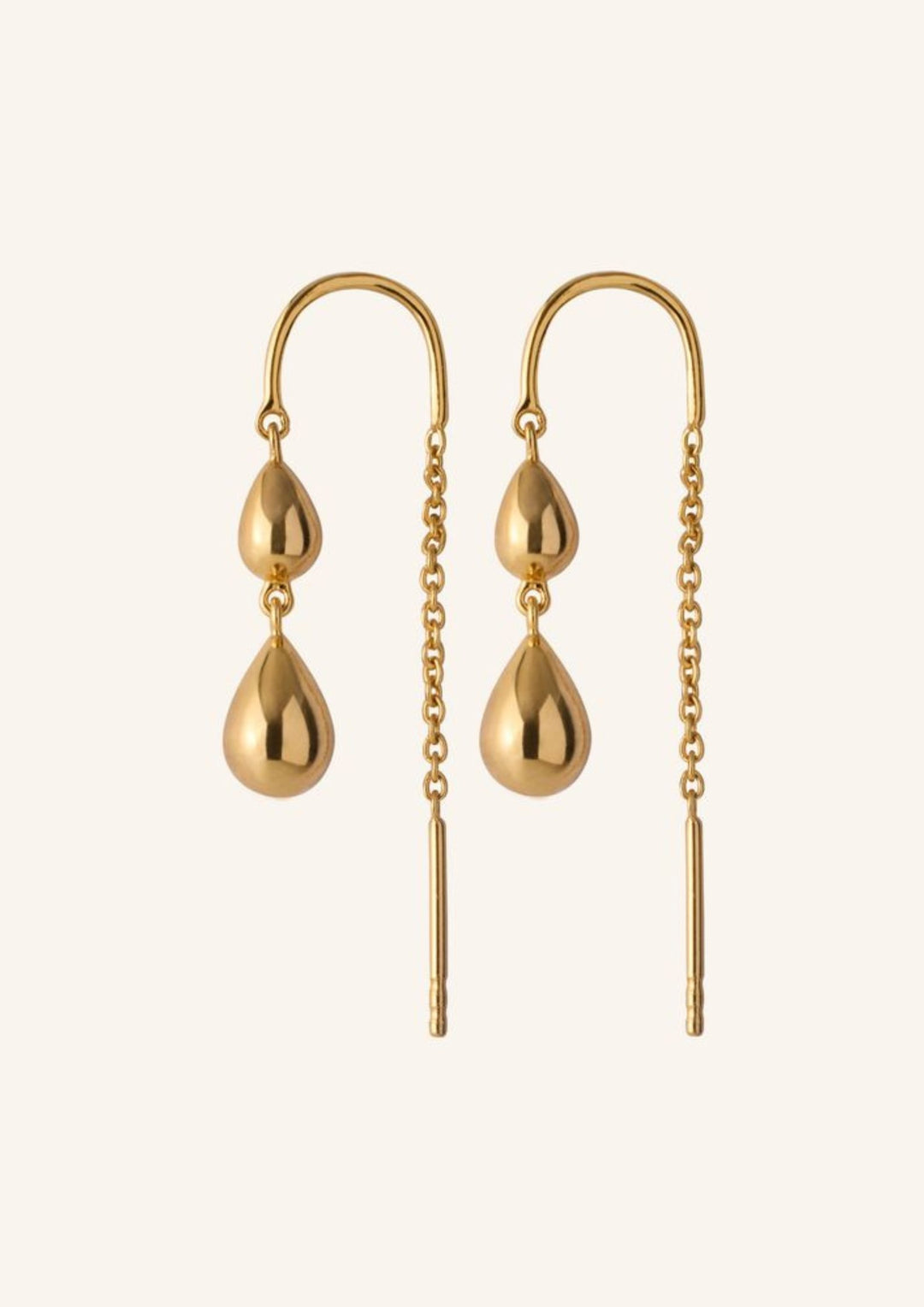 Pernille Corydon - Rain Earchains - Gold - Lenght 26 mm
