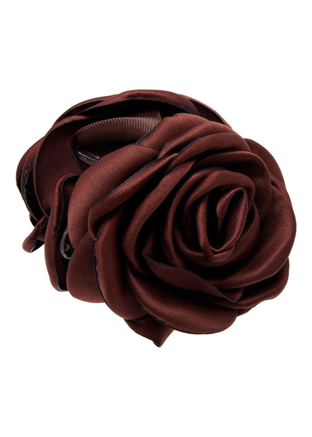 Pico - Small Satin Rose Claw - Chocolate
