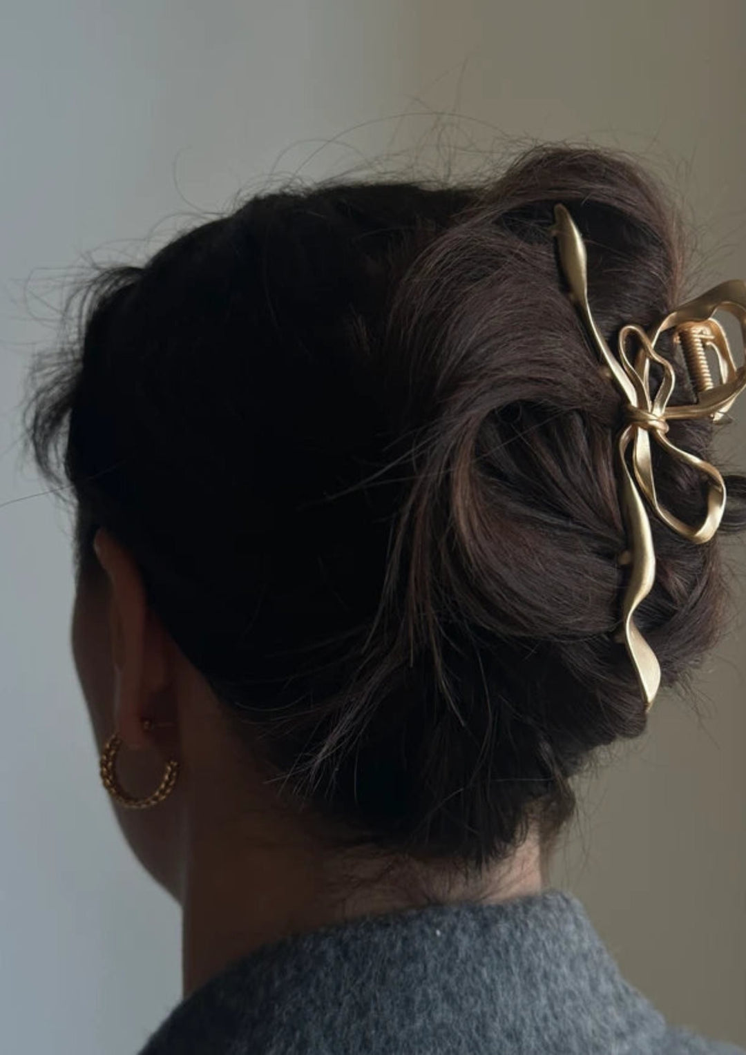 Pico - Metallic Bow Hårklemme - Mat Gold - Onesize