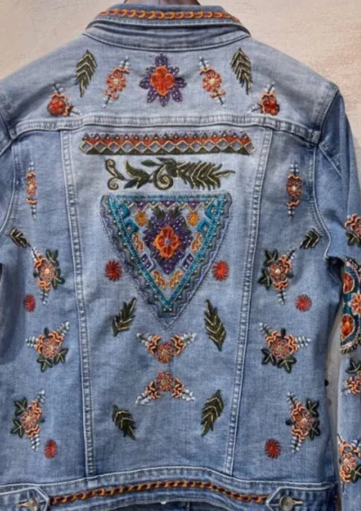 Qnuz - Denim Denim Jakke m. Broderi - Denim Blue