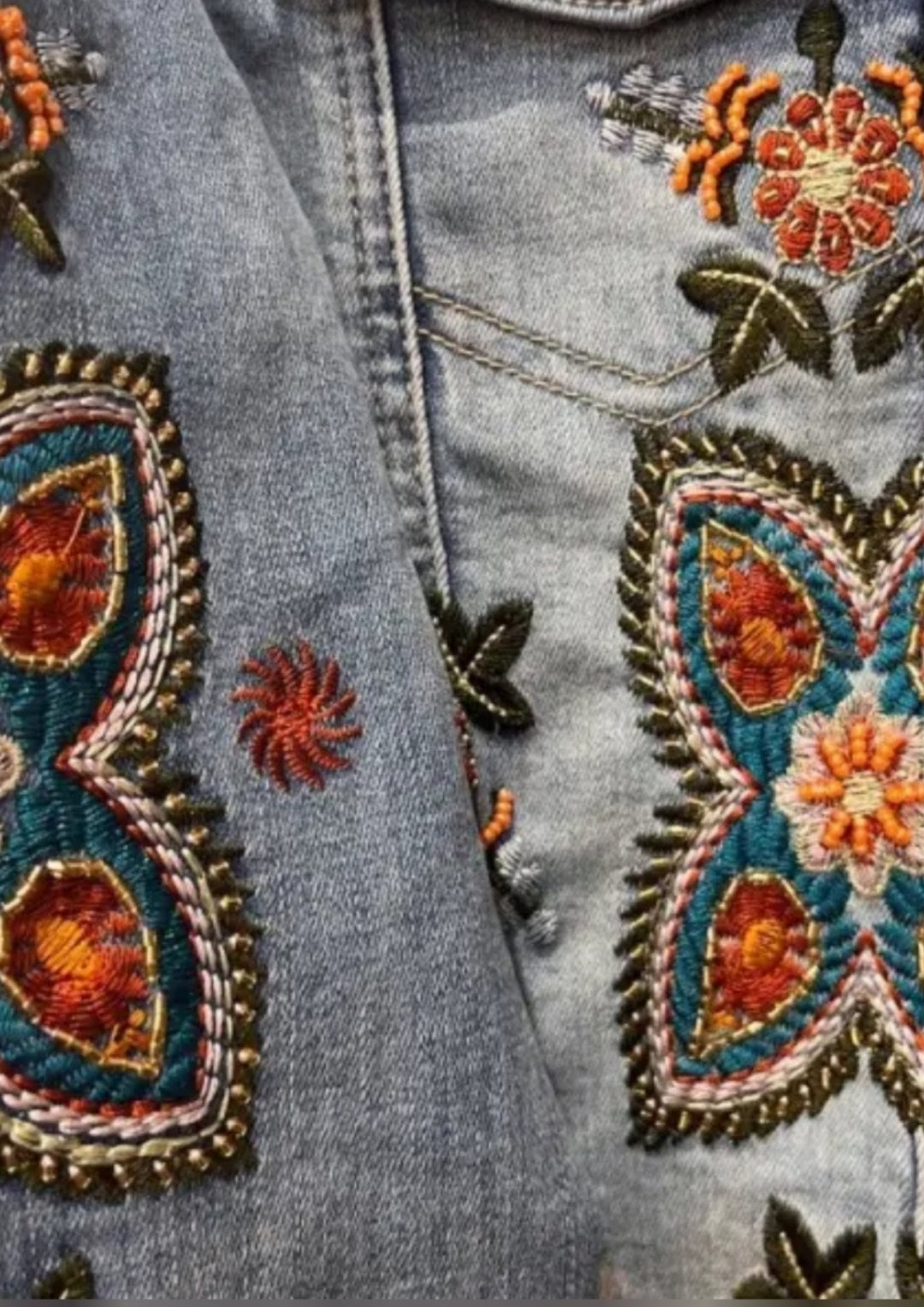 Qnuz - Denim Denim Jakke m. Broderi - Denim Blue