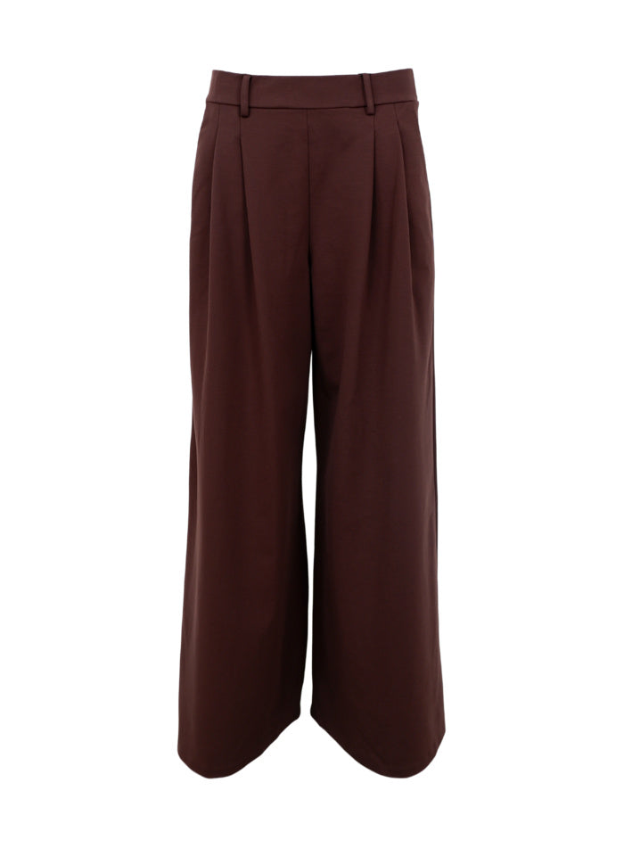 Black Colour - Davi Wideleg Trousers - Coffee