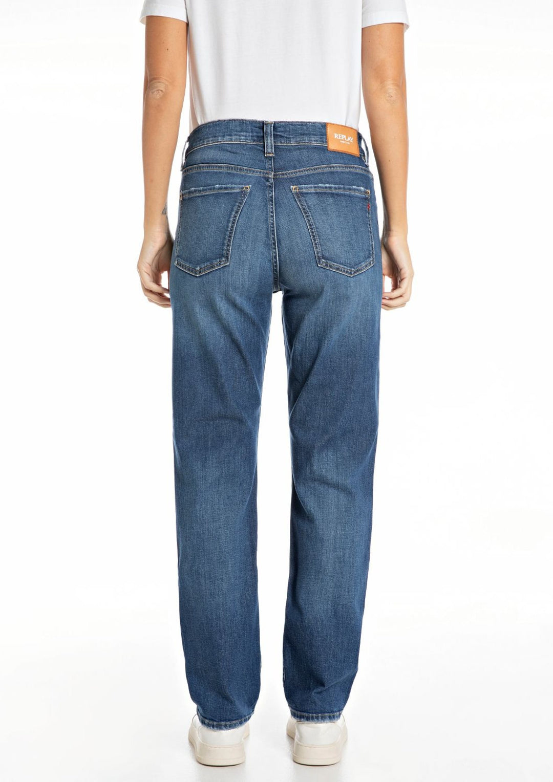 Replay - Maijke - Straight High Rise Fit - Dark Indigo Super Stretch Denim