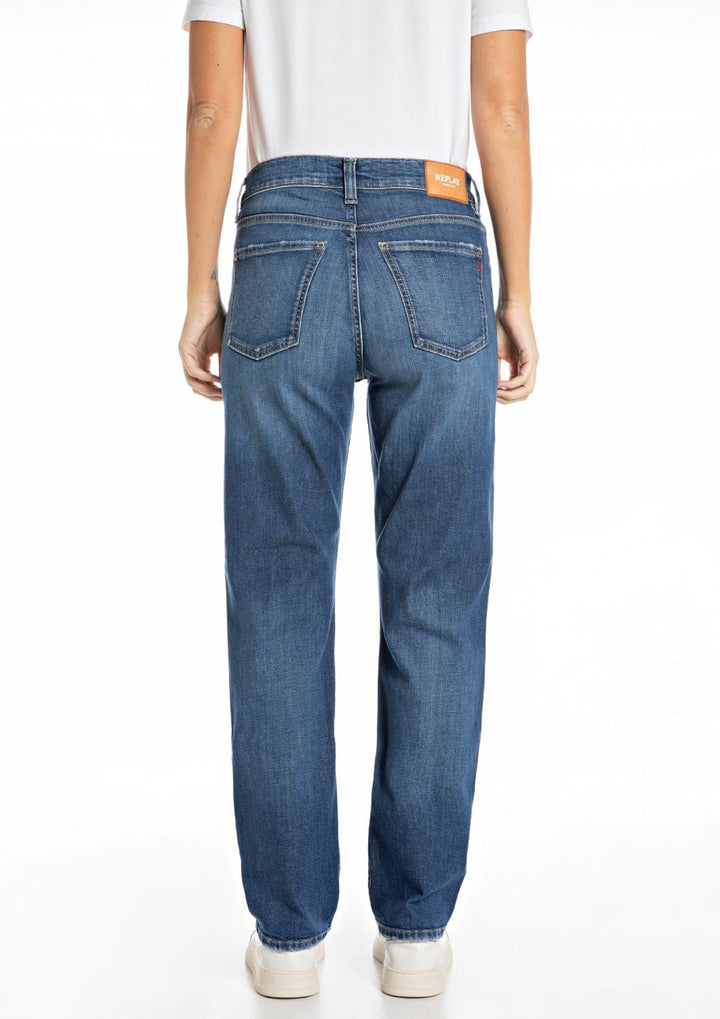 Replay - Maijke - Straight High Rise Fit - Dark Indigo Super Stretch Denim