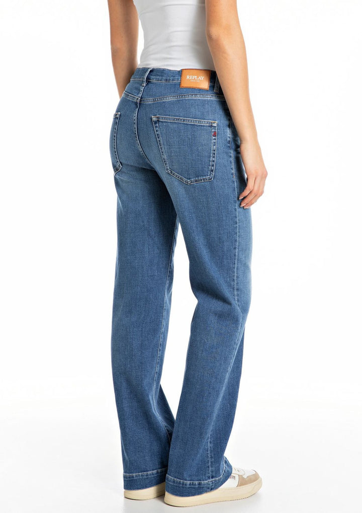 Replay - Melja Jeans - Relaxed Straight Fit - Comfort Blue Denim
