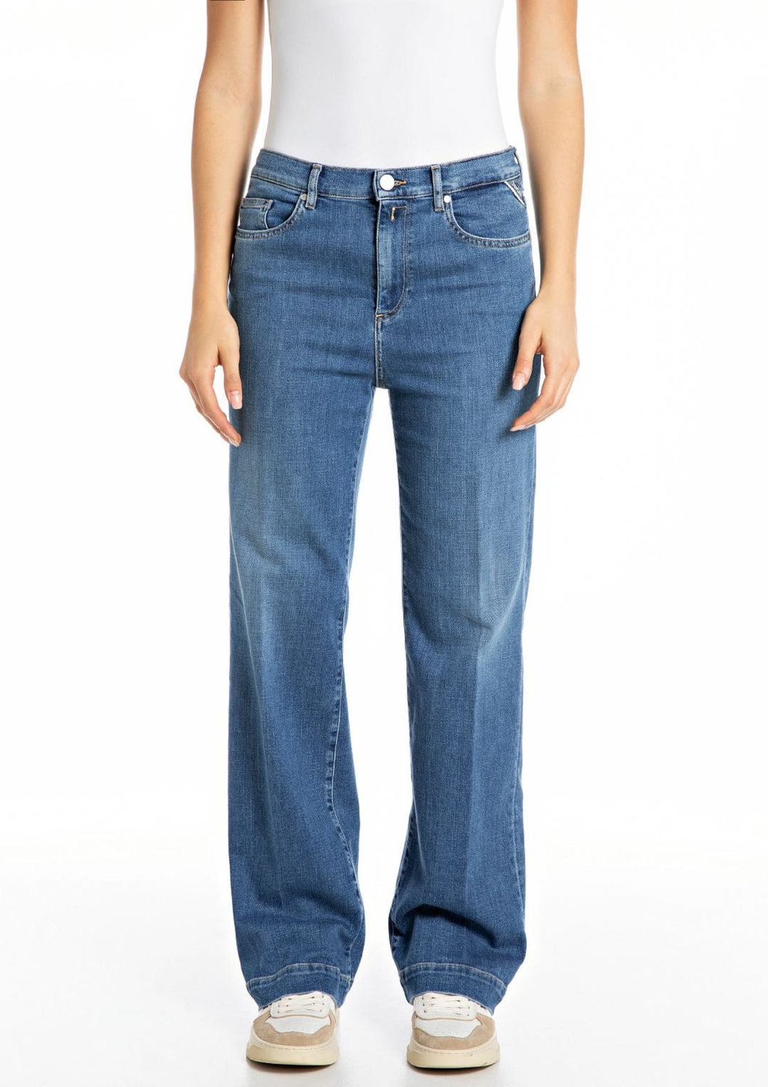 Replay - Melja Jeans - Relaxed Straight Fit - Comfort Blue Denim