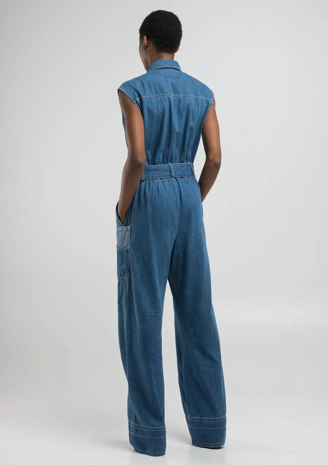 Replay - Relaxed Fit - Denim Jumpsuit - Medium Blue