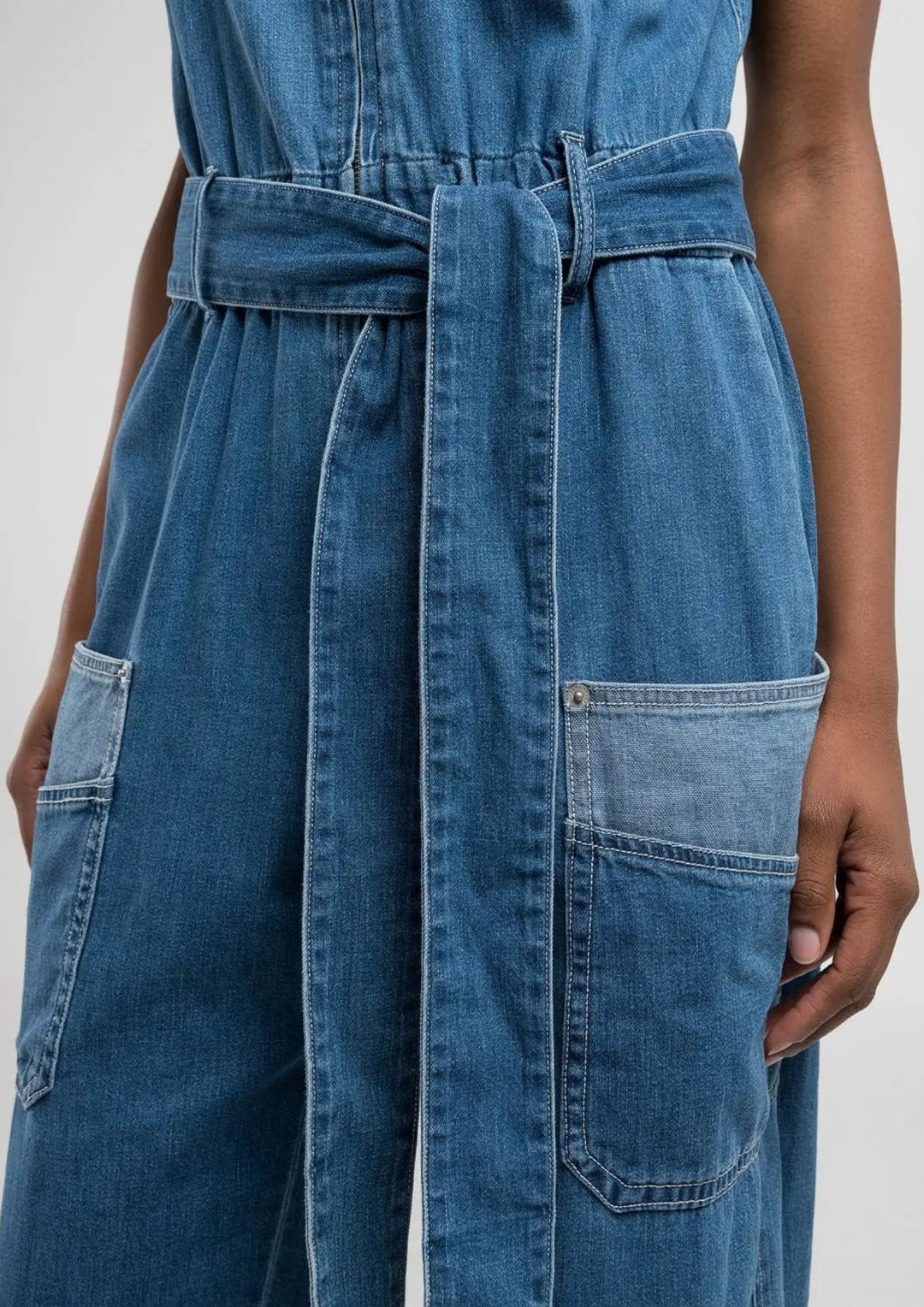 Replay - Relaxed Fit - Denim Jumpsuit - Medium Blue