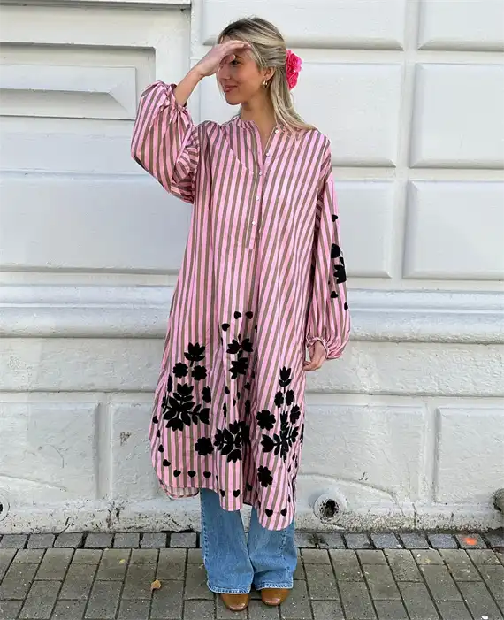 Sissel Edelbo - Rikke Kjole - Pink Stripes - Onesize