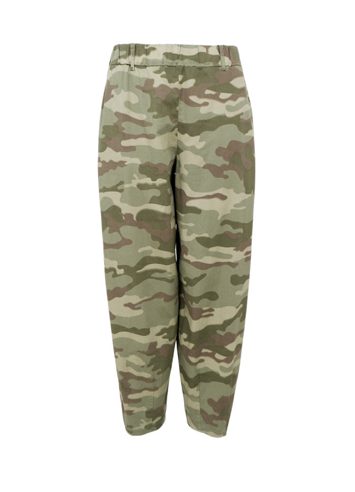 Black Colour - Ally Barrel Pant - Camoflage