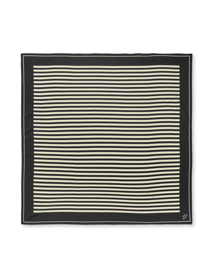 Mads Nørgaard - Soft Cotton Tørklæde Big - Stripe AOP/Black