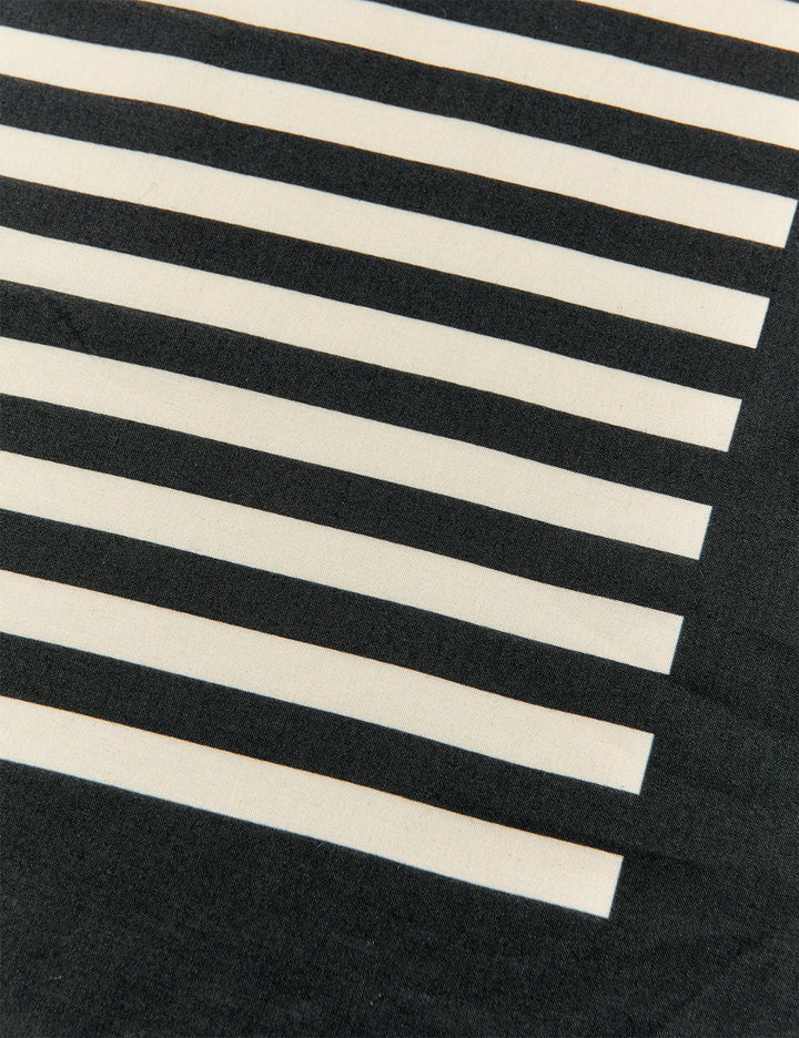 Mads Nørgaard - Soft Cotton Tørklæde Big - Stripe AOP/Black
