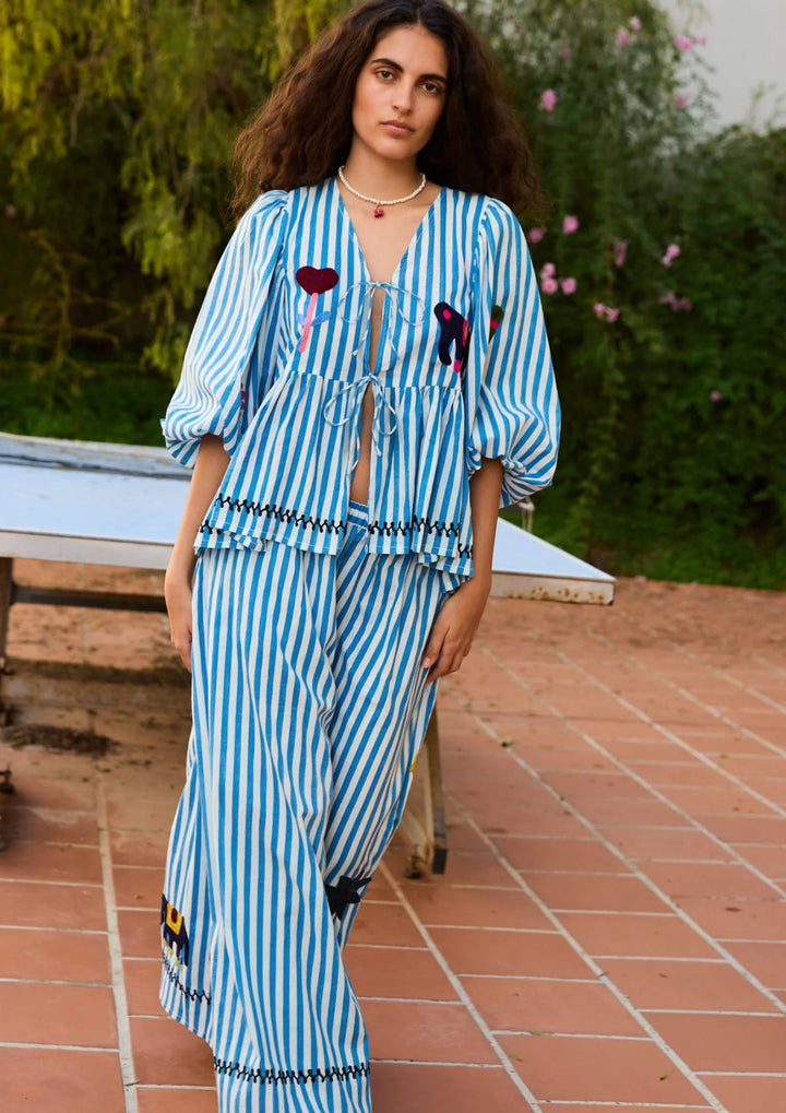 Sissel Edelbo - Vilja Top - Blue Stripes - Onesize