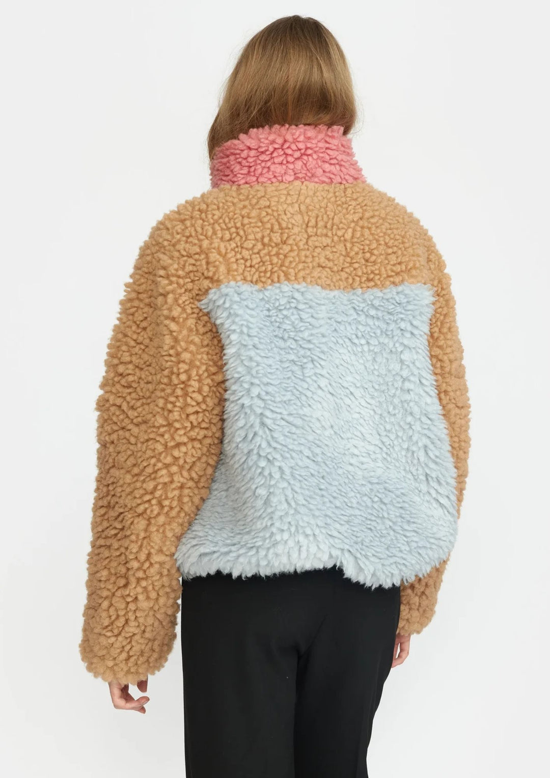 Selfhood - Chuncky Block Teddy - Jakke - Light Brown