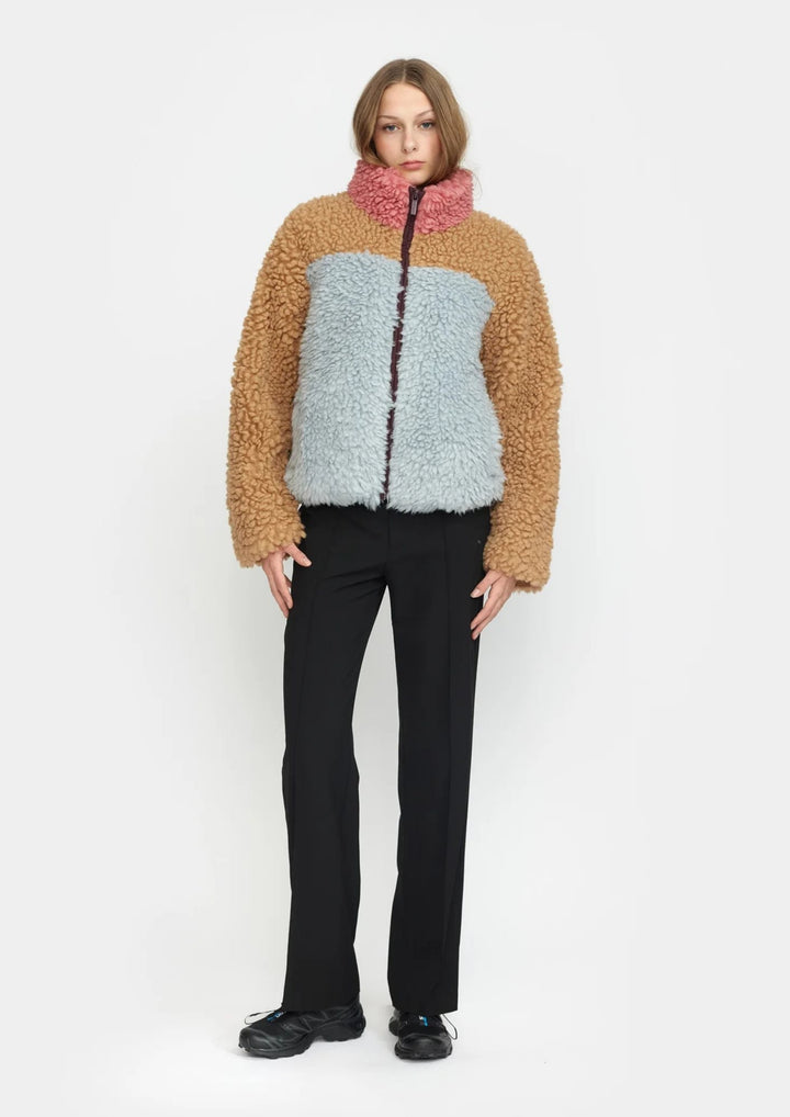 Selfhood - Chuncky Block Teddy - Jakke - Light Brown