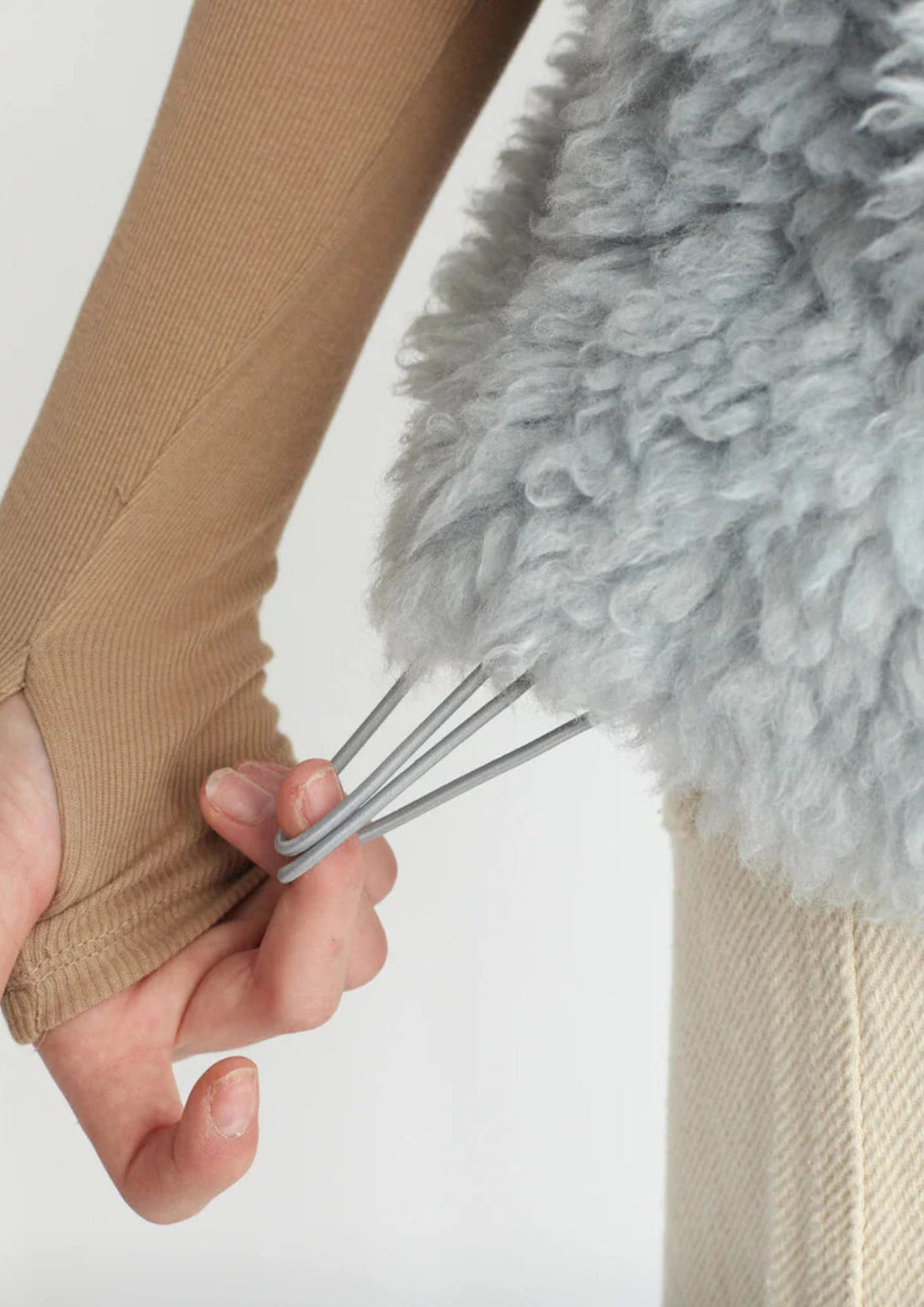 Selfhood - Chunky Teddy Vest - Lightbrown