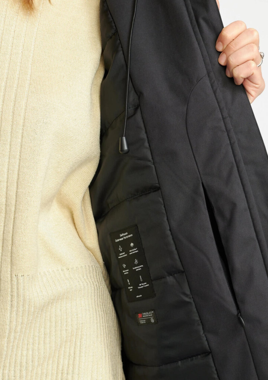 Selfhood - Hooded Coat - Black