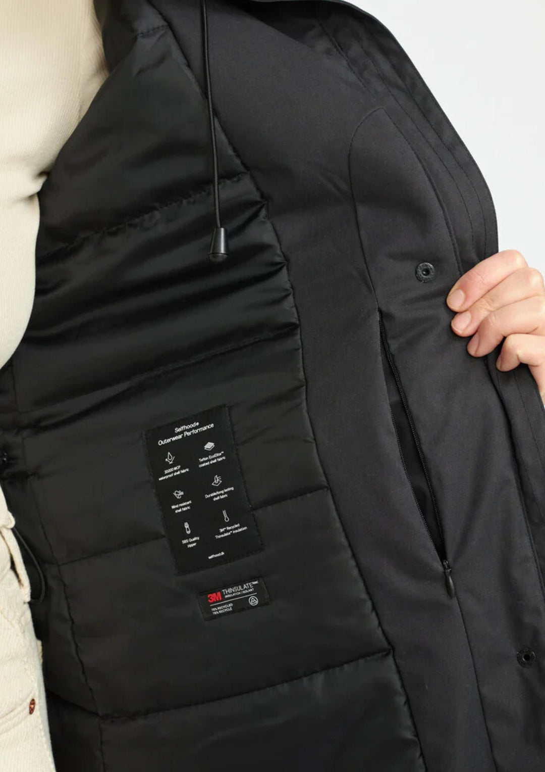 Selfhood - Long Parka Coat - Black