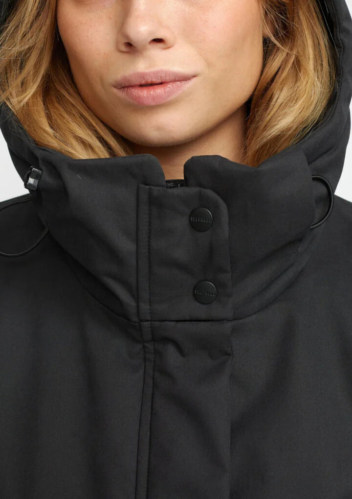 Selfhood - Long Parka Coat - Black