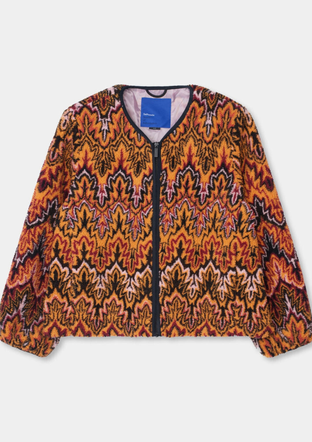 Selfhood - Printed Teddy Jakke - Orange